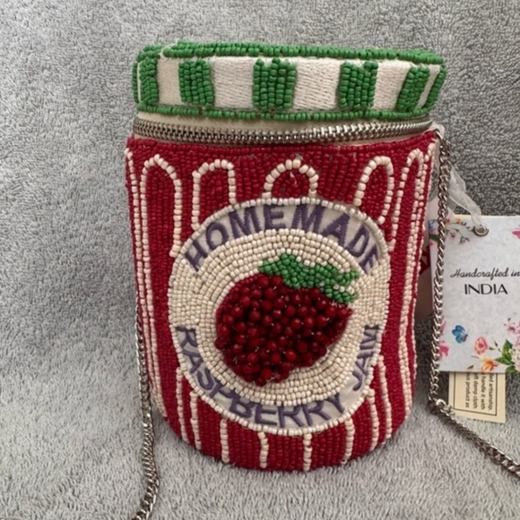 Handcrafted Beaded Raspberry Jam Bag - Picture 1 of 4